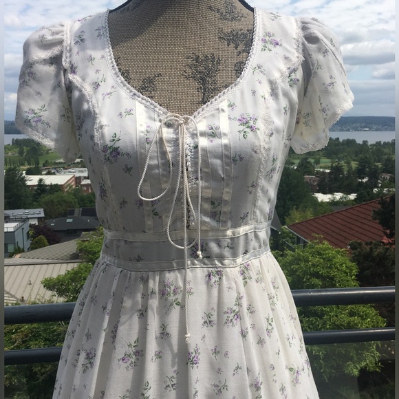 Vintage Gunn Sax by Jessica McClintock Prairie Dress Cottage-core  - Size 9 - Picture 5 of 17